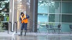 man cleaning floor